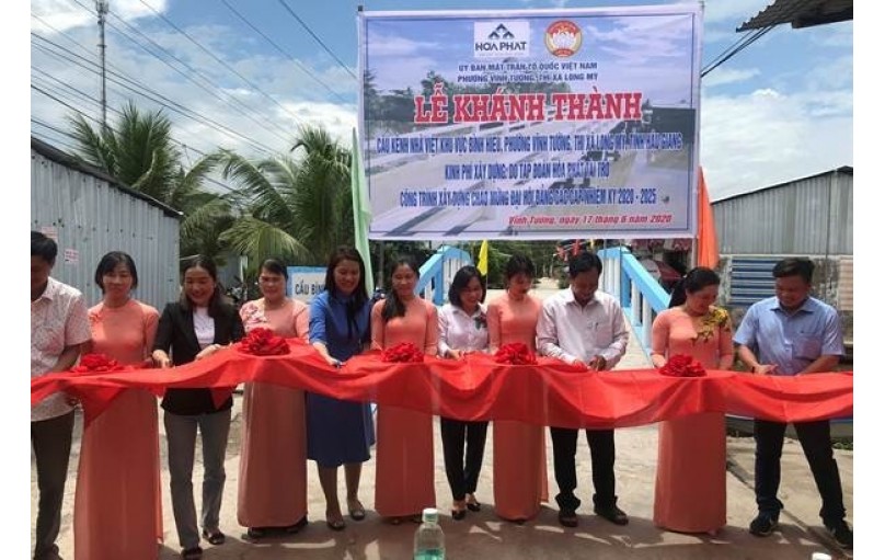 Tập đoàn Hòa Phát tài trợ xây dựng cầu bê tông tại Hậu Giang